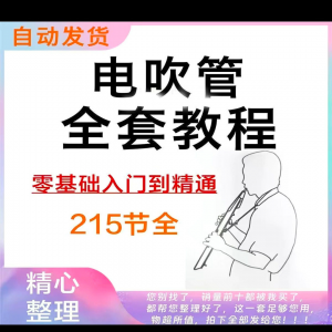 乐器电吹管教程课程实用学习视频初学者入门零基础网盘电子版教程-三合淘宝虚拟仓