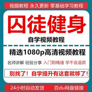 囚徒健身视频教程自重整套教案整专项训练教程+PDF电子版囚徒健身-三合淘宝虚拟仓