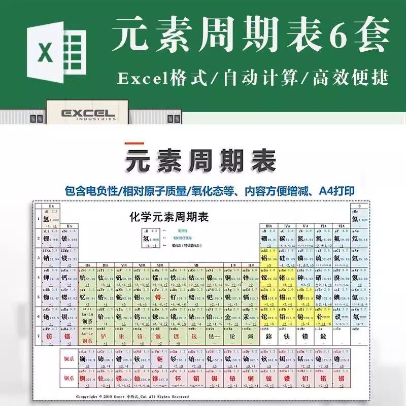 化学元素周期表pdf电子版可打印编辑修改新版高清图片jpg学生素材-三合淘宝虚拟仓