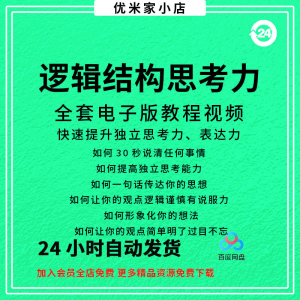 结构化逻辑思维能力训练视频课程表达清晰思维逻辑说服力教程资料-三合淘宝虚拟仓
