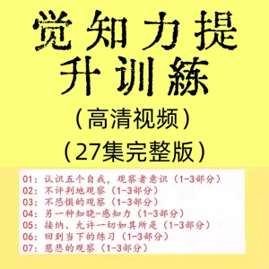 觉知力训练感知力国学智慧2025年心理学自我意识内心疗愈视频教程-三合淘宝虚拟仓
