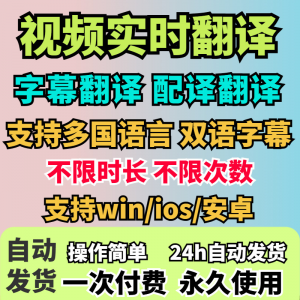 视频实时翻译软件自动添加字幕同声传译看剧网课翻译工具字幕生成-三合淘宝虚拟仓