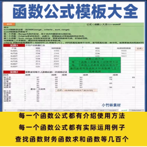 excel函数公式大全模板电子版表格常用公式函数与图表应用素材-三合淘宝虚拟仓