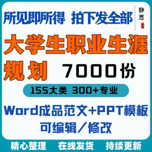 新款大学生职业生涯规划书成长就业赛道学业规划word成品范文ppt-三合淘宝虚拟仓