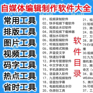 自媒体编辑制作软.件视频剪辑处理去水印工具视频压缩工具大全套-三合淘宝虚拟仓