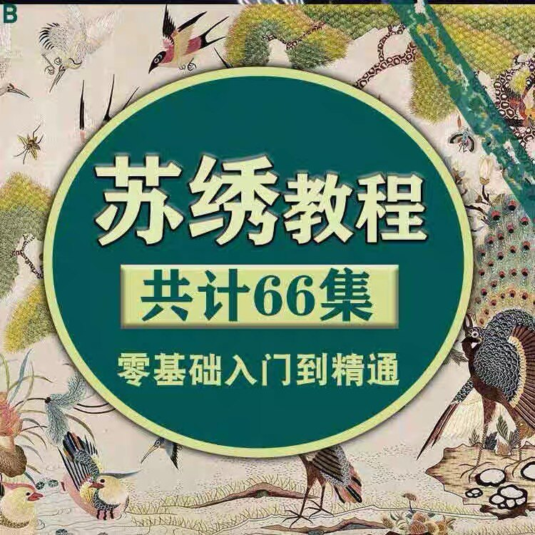 苏绣教程视频零基础苏绣教程苏绣入门到精通教学视频苏绣全套课程-三合淘宝虚拟仓