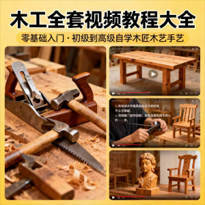 木工木匠木艺手艺零基础入门学习初级到高级全套视频教程-三合淘宝虚拟仓