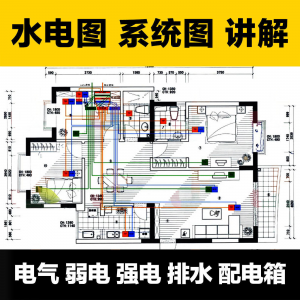 水电图纸识图教学讲解放管电气图弱电强电排水配电箱-三合淘宝虚拟仓