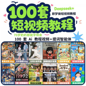 DeepSeek短视频制作教程提示词即梦AI可灵动画剪映豆包动画教程3d-三合淘宝虚拟仓