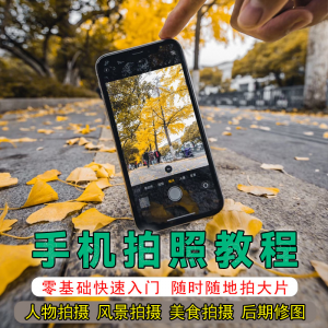 手机摄影教程拍摄拍照课程从入门到精通技巧人像修图剪辑亲子风景-三合淘宝虚拟仓