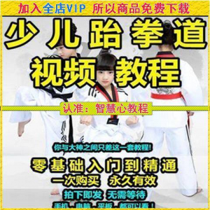 跆拳道自学教学视频跆拳道训练视频跆拳道运动教程少儿培训素材-三合淘宝虚拟仓