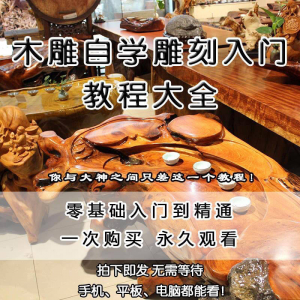 木雕自学雕刻入门教程木匠制作diy手工技术玉石学习视频教学课程-三合淘宝虚拟仓