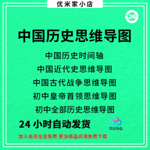 中国思维导图初中朝代近代史时间轴皇帝战争电子版资料图-三合淘宝虚拟仓