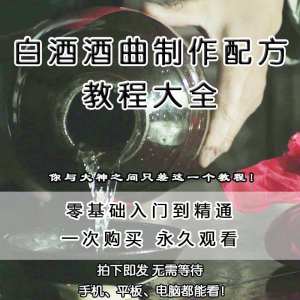 白酒酒曲制作配方教程酿酒技术秘方勾兑视频教学课程零基础学习-三合淘宝虚拟仓