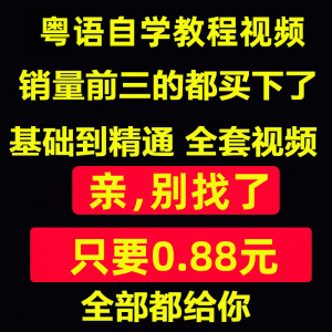 粤语视频教程教学培训课程在线自学广东话零基础入门到精通教网课-三合淘宝虚拟仓
