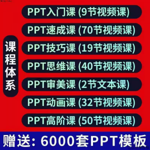 PPT视频教程幻灯制作动画演示文稿Office办公软件入门到高阶课程-三合淘宝虚拟仓