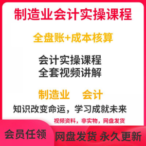 工厂制造业企业会计实操课程视频全盘账成本核算纳税申报成本教程-三合淘宝虚拟仓