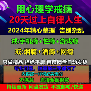 用学戒瘾教程戒烟酒瘾网瘾性瘾赌瘾小说游戏瘾音视频全套课程-三合淘宝虚拟仓