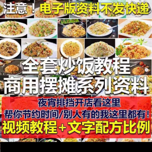 花式炒饭视频教程 泡菜蛋炒饭海鲜盖饭制作 特色小吃配方技术课程-三合淘宝虚拟仓