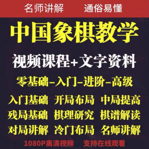 自学课程素材中国象棋教学视频教程全集布局开局零基础初学者棋理-三合淘宝虚拟仓