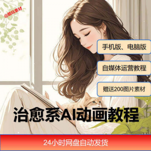 治愈系AI插画动画视频制作教程课程素材自媒体运营小白学习必备-三合淘宝虚拟仓