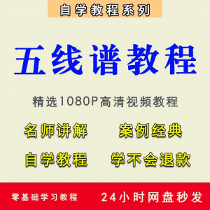 五线谱视频教程教学培训课程在线自学儿童零基础从入门到精通教程-三合淘宝虚拟仓