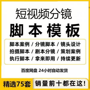 短视频拍摄脚本分镜头表模板抖音计划表剧本拉片宣传片策划表格-三合淘宝虚拟仓