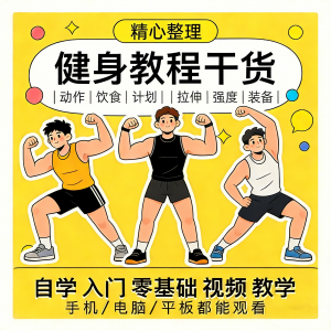 健身运动课程自学运动私教增肌减脂徒手器械锻炼训练视频教程素材-三合淘宝虚拟仓