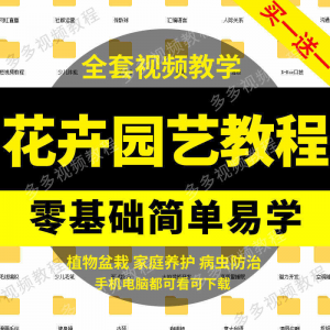 花卉园艺家庭养花盆栽苗圃栽培常识自学视频教程素材资料全套课程-三合淘宝虚拟仓