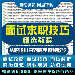 求职面试技巧视频课程简历包装职业规划应酬谈判辅导干货培训指导-三合淘宝虚拟仓